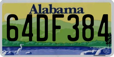 AL license plate 64DF384