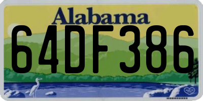 AL license plate 64DF386