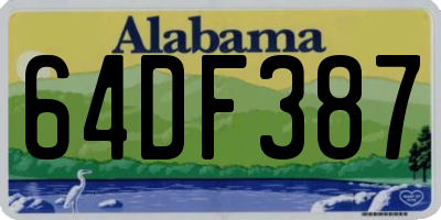 AL license plate 64DF387