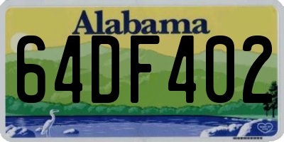 AL license plate 64DF402
