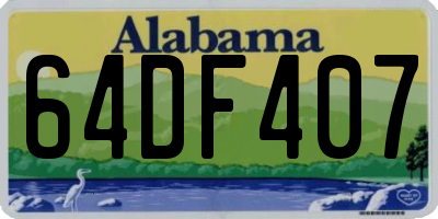 AL license plate 64DF407