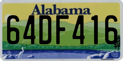 AL license plate 64DF416