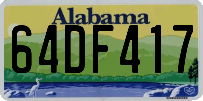 AL license plate 64DF417