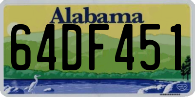 AL license plate 64DF451
