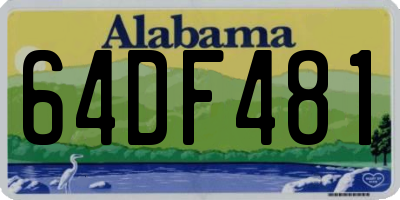 AL license plate 64DF481