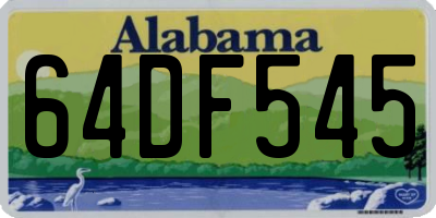 AL license plate 64DF545