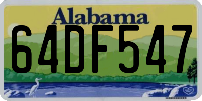 AL license plate 64DF547
