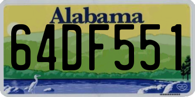 AL license plate 64DF551