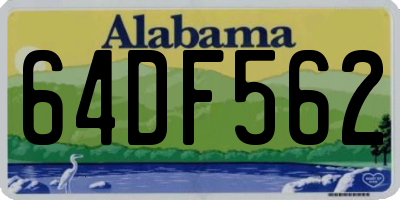 AL license plate 64DF562