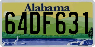 AL license plate 64DF631