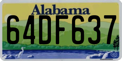 AL license plate 64DF637