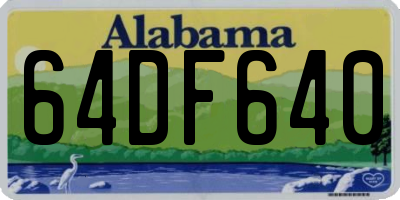 AL license plate 64DF640