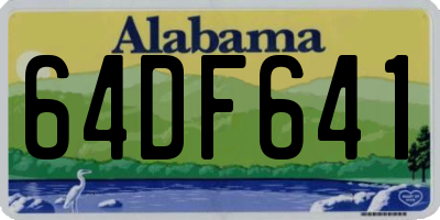 AL license plate 64DF641