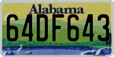AL license plate 64DF643