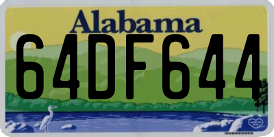AL license plate 64DF644