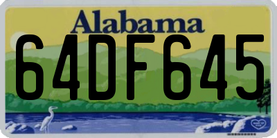 AL license plate 64DF645