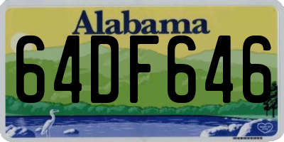AL license plate 64DF646