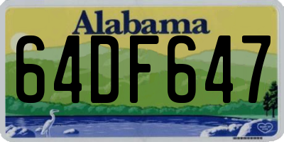AL license plate 64DF647