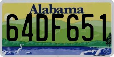 AL license plate 64DF651