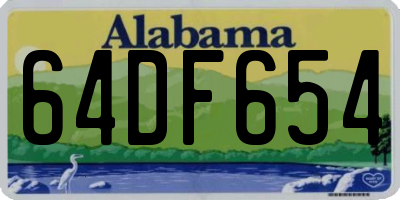 AL license plate 64DF654