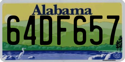 AL license plate 64DF657