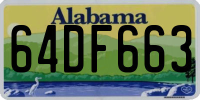 AL license plate 64DF663