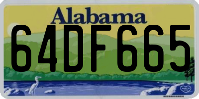 AL license plate 64DF665