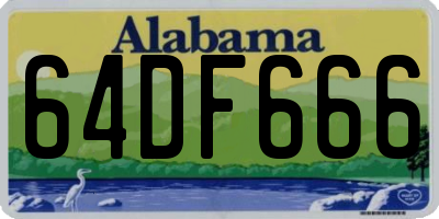 AL license plate 64DF666