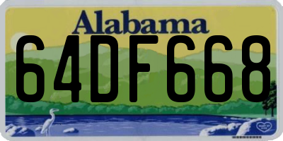 AL license plate 64DF668