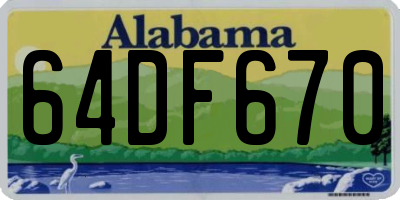 AL license plate 64DF670