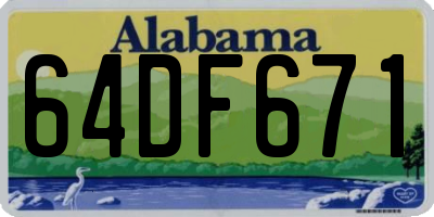 AL license plate 64DF671