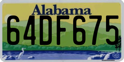 AL license plate 64DF675