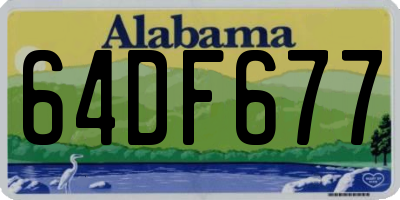 AL license plate 64DF677