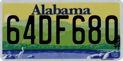 AL license plate 64DF680