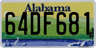 AL license plate 64DF681
