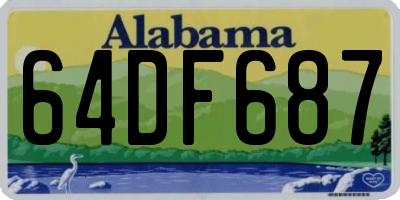 AL license plate 64DF687