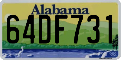 AL license plate 64DF731