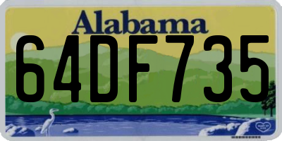 AL license plate 64DF735