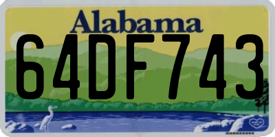 AL license plate 64DF743