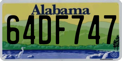 AL license plate 64DF747