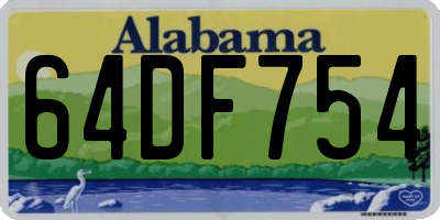 AL license plate 64DF754