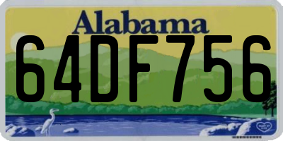 AL license plate 64DF756