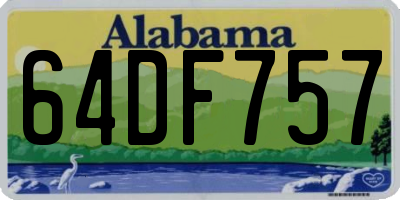 AL license plate 64DF757