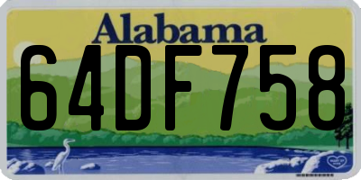 AL license plate 64DF758