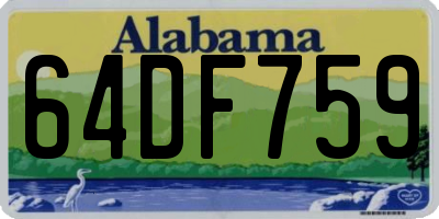 AL license plate 64DF759