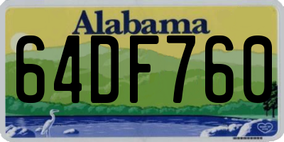 AL license plate 64DF760