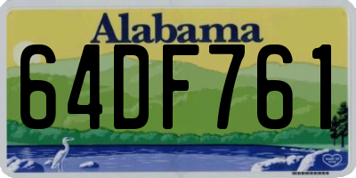 AL license plate 64DF761