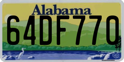 AL license plate 64DF770