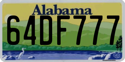 AL license plate 64DF777