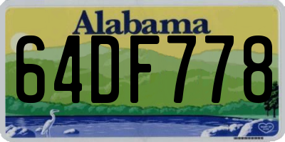 AL license plate 64DF778